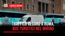 Traffico record a Roma, bus turistici nel mirino