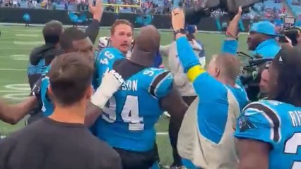 Dion Dawkins, A'Shawn Robinson get into heated fight after Bills' blowout win over Panthers