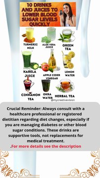 10 drinks and juices to lower blood sugar levels quickly