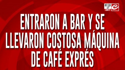 Insólito robo: entraron a un bar y se llevaron una costosa máquina de café exprés