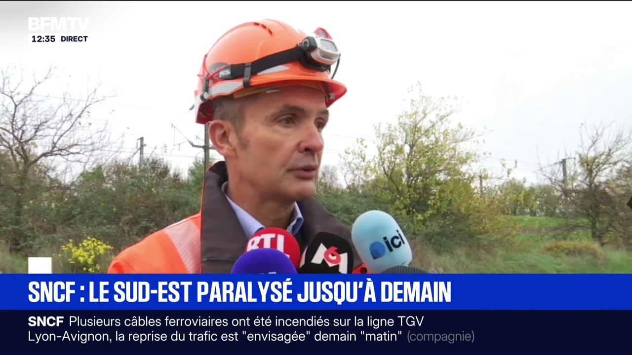 Perturbations dans le Sud-Est: "Près de 16 câbles sont endommagés", indique le directeur des Opérations Sud-Est SNCF Réseau