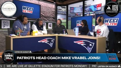 Patriots continue to start off slow- but again, dominate 2nd half. HC Mike Vrabel joins!