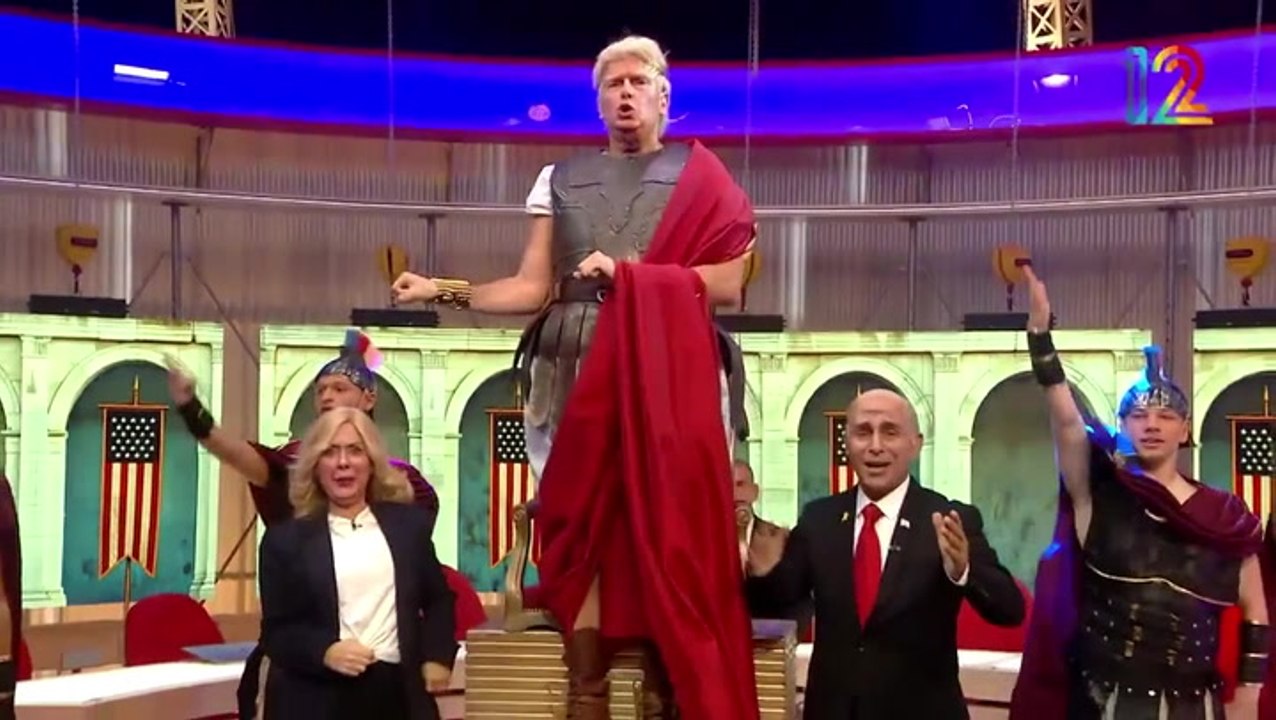 Trump portrayed as triumphant, McDonald’s-loving Roman emperor in Israeli comedy sketch