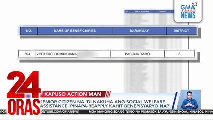 Senior citizen na 'di nakuha ang Social Welfare Assistance, pinapa-reapply kahit benepisyaryo na? | 24 Oras