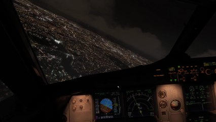 A320 Landing Cockpit at Night at London Heathrow | Msfs 2024