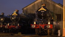The Clun Castle steam train is on the way to Birmingham  - drone footage