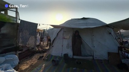 A Gaza, une grand-mère installée sur les décombres de sa maison