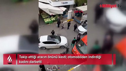 Yol verme kavgasında kadınların önünü kesti, birini yere savurdu