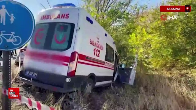 Aksaray'da hastaneye giden doktorun aracı ile hasta taşıyan ambulans çarpıştı