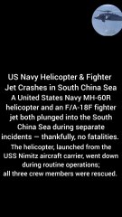 #USNavy #SouthChinaSea #HelicopterCrash #F18Crash #MilitaryNews #BreakingNews #AviationAccident #USS Nimitz