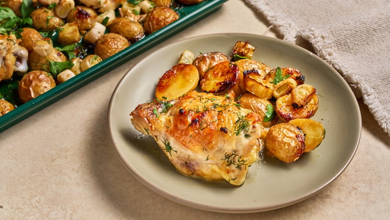 How to Make Sheet Pan Lemon Chicken with Potatoes and Leeks