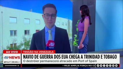 Navio de guerra dos EUA atraca em Trinidad e Tobago, perto da Venezuela