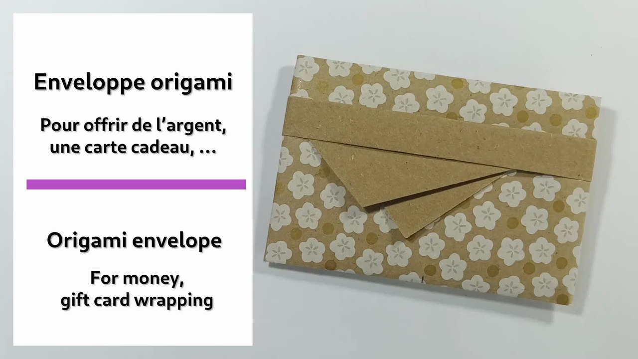 Enveloppe origami pour offrir une carte cadeau ou de l’argent