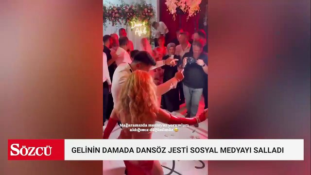 Gelinin damada dansöz jesti sosyal medyayı salladı
