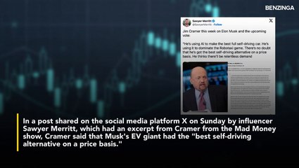 Jim Cramer Backs Elon Musk's $1 Trillion Package- 'Hate Him Or Like Him' He's 'Really Smart' And 'Actually Worth It'