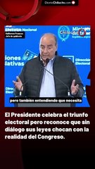 El Presidente celebra el triunfo electoral pero reconoce que sin diálogo sus leyes chocan con la realidad del Congreso.