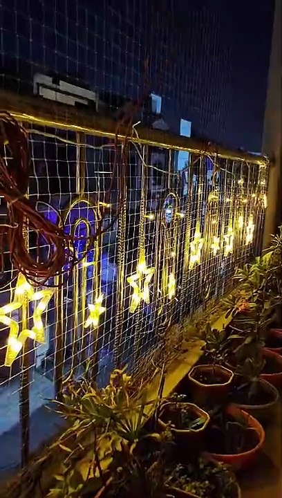 Diwali Star Light 6 Big 6 Small Stars 2.5 Meter Star Light Home Decor Curtain Led Star Light Home Decoration