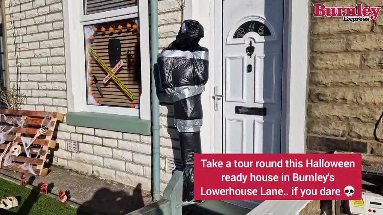 This house in Lowerhouse Lane, Burnley, is all ready for Hallowe'en
