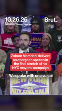 Zohran Mamdani delivers an energetic speech in the final stretch of his NYC mayoral campaign.