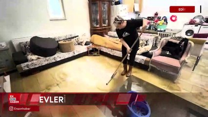Edirne'de sağanak sonrası evleri su bastı