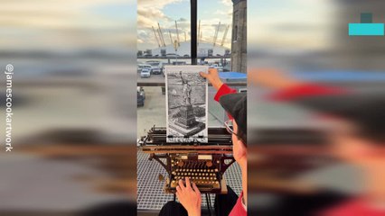 Incredible Typewriter Art of the Statue of Liberty
