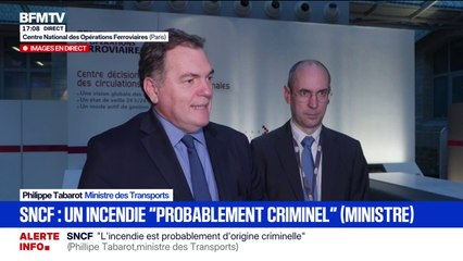 Acte de vandalisme sur le réseau SNCF: "Depuis quelques instants, un train circule de nouveau", annonce le ministre des Transports, Philippe Tabarot