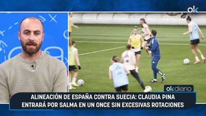 Alineación de España contra Suecia: Claudia Pina entrará por Salma en un once sin excesivas rotaciones