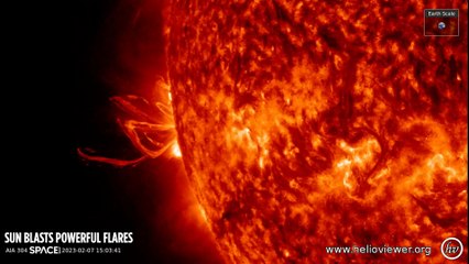 4K Footage Of Powerful Solar Flares Producing Dramatic Spitfire And Radio Blackout
