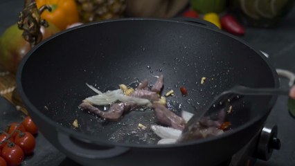 63 Lamb stew with egg noodles.