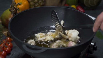 75 Sweet and Sour Chicken with Rice Noodles.