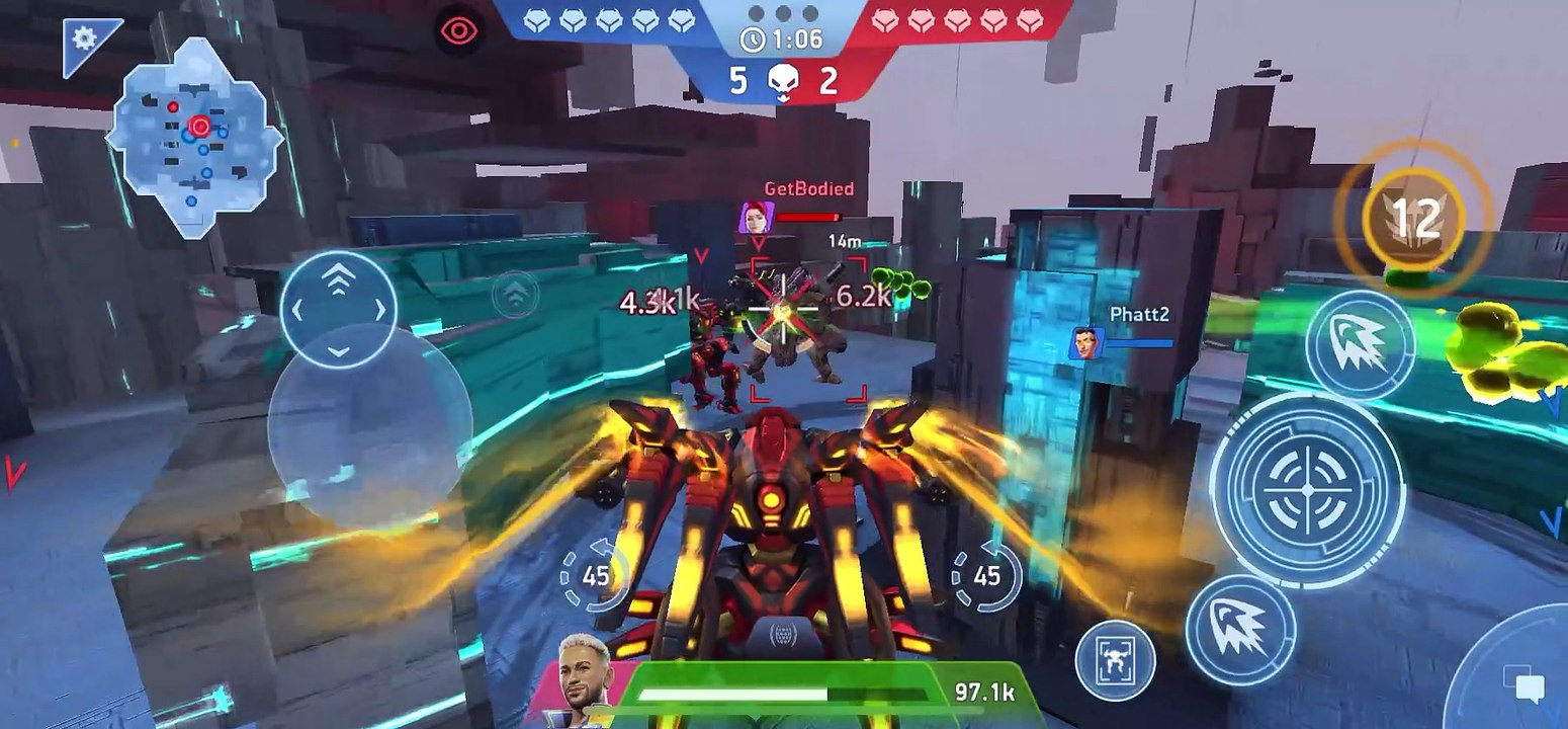 Mech arena: 28/10 gameplay (double MVP Death Walker + Seeker)