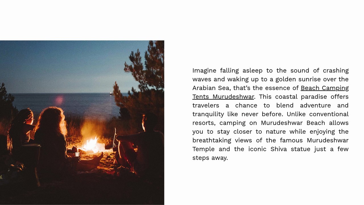 Under the Stars by the Sea: Experience the Magic of Beach Camping Tents in Murudeshwar