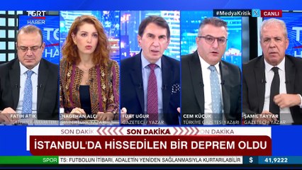 TGRT Haber stüdyosunda canlı yayında deprem