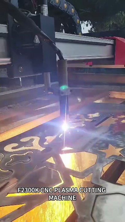 F2300K CNC plasma cutting machine on user site mass production of sheet metal parts Metal Art Craft