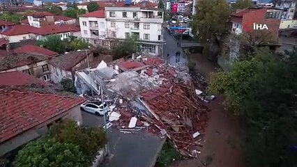 YIKILAN BİNALAR DRON İLE GÖRÜNTÜLENDİ