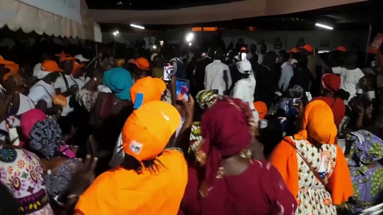 Ivory Coast: supporters of re-elected president...