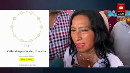 Abelina López luce collar de 200 mil pesos y lo defiende como regalo del pueblo