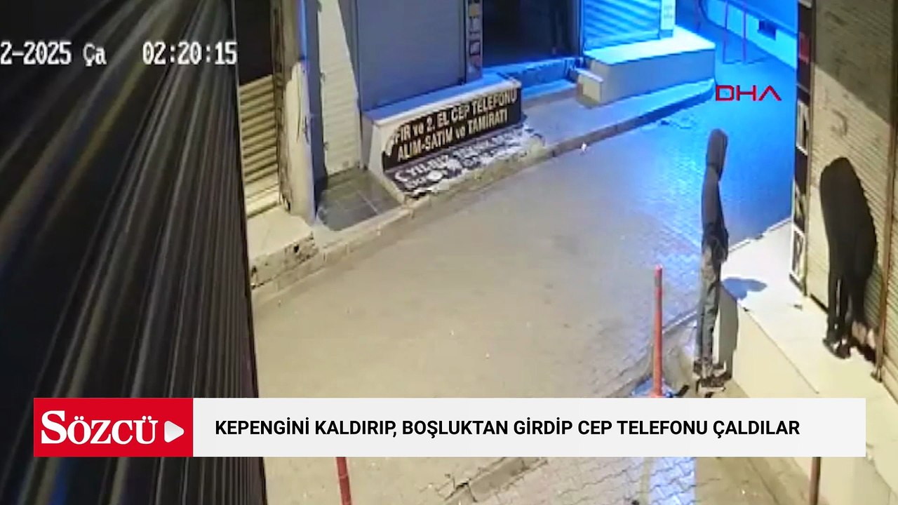 Kepengini kaldırıp, boşluktan girdikleri dükkandan cep telefonu çalan 3 kardeş yakalandı