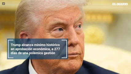 Trump alcanza mínimo histórico en aprobación económica, a 277 días de una polémica gestión