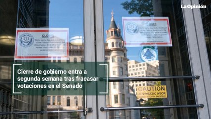 Cierre de gobierno entra a segunda semana tras fracasar votaciones en el Senado
