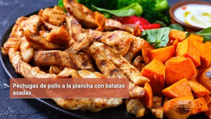 Pechugas de pollo a la plancha con batatas asadas
