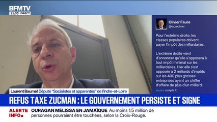 Taxe Zucman: "On a été mandaté pour amener de la justice fiscale dans ce pays", affirme Laurent Baumel (PS)