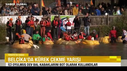 Bal kabaklarıyla kürek çekme yarışı: 2008'den bu yana Belçika'nın Kasterlee Kasabası'nda düzenleniyor