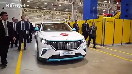 Cumhurbaşkanı Erdoğan tören alanına TOGG ile geldi