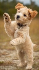 puppy playing and dancing