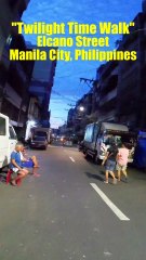 Twilight Time Walk Along Elcano Street in Manila City in the Philippines