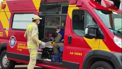 Motociclista fica ferido após colisão com caminhonete na Rua Juscelino Kubitschek, em Cascavel