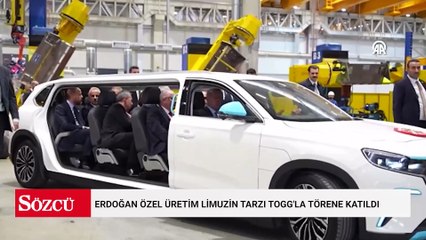 İlk kez görüntülendi: Erdoğan özel üretim limuzin tarzı Togg'la törene katıldı