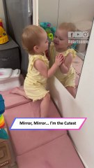 Toddler Falls in Love with Herself in Mirror—Too Cute to Handle 😍|| Heartsome 💖