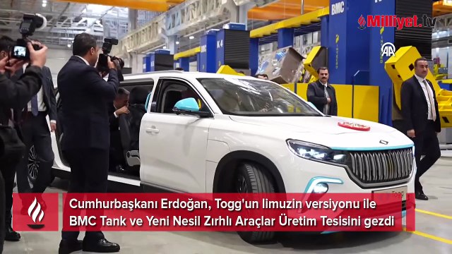 Altay töreninde Togg sürprizi! Cumhurbaşkanı Erdoğan böyle geldi